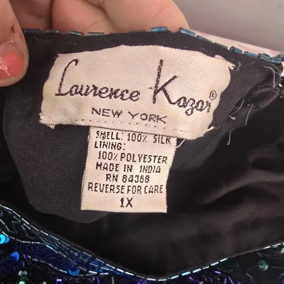 Vintage laurence kazar long sleeve sequin top plus size 1x - Picture 5 of 5